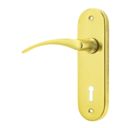 M5E41 - 2 Lever Lockset 6" Brass Plated